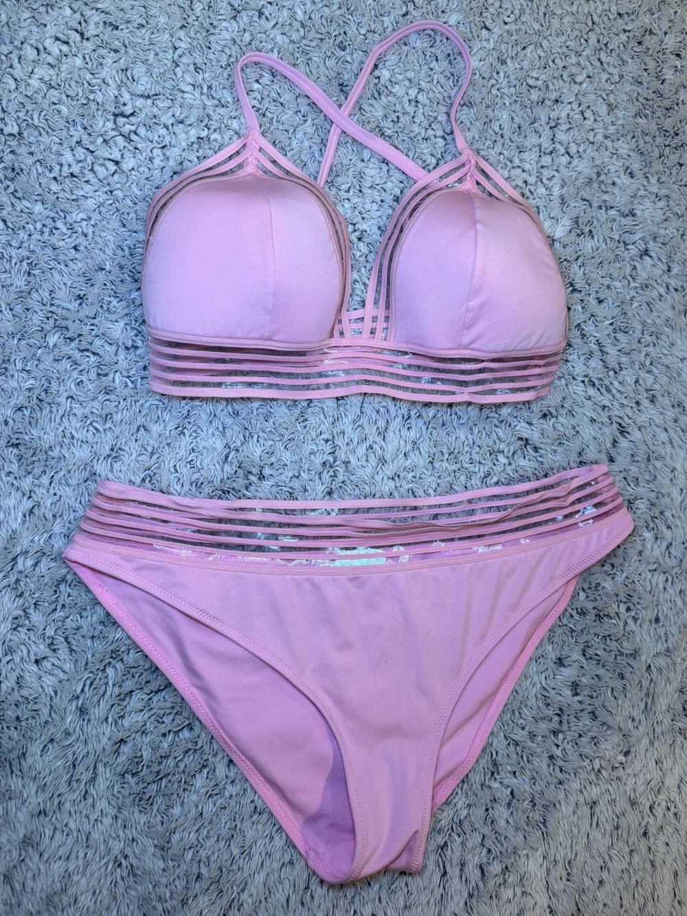 H&M Light Pink Strappy Bikini Set